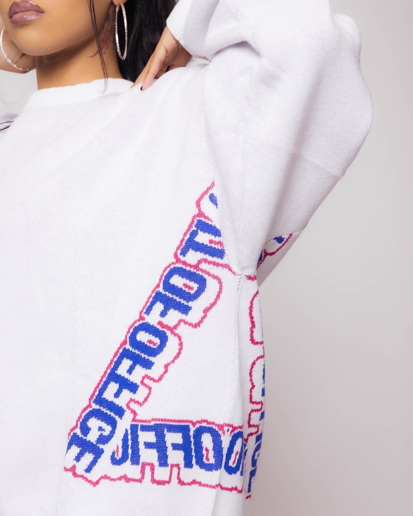WHITE OUT OF OFFICE SWEATER