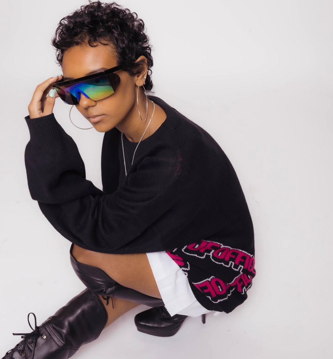 BLACK OUT OF OFFICE SWEATER